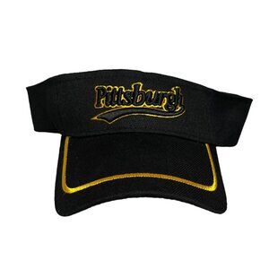 Pittsburgh Visors Mens OS Black Yellow New Strap Back Adjustable